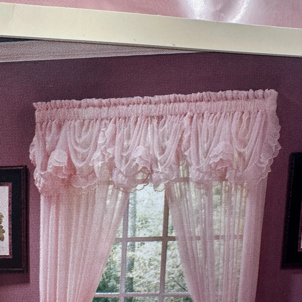 VTG Lizette Ascot Valance Shear Soft Peach Ruffle 21